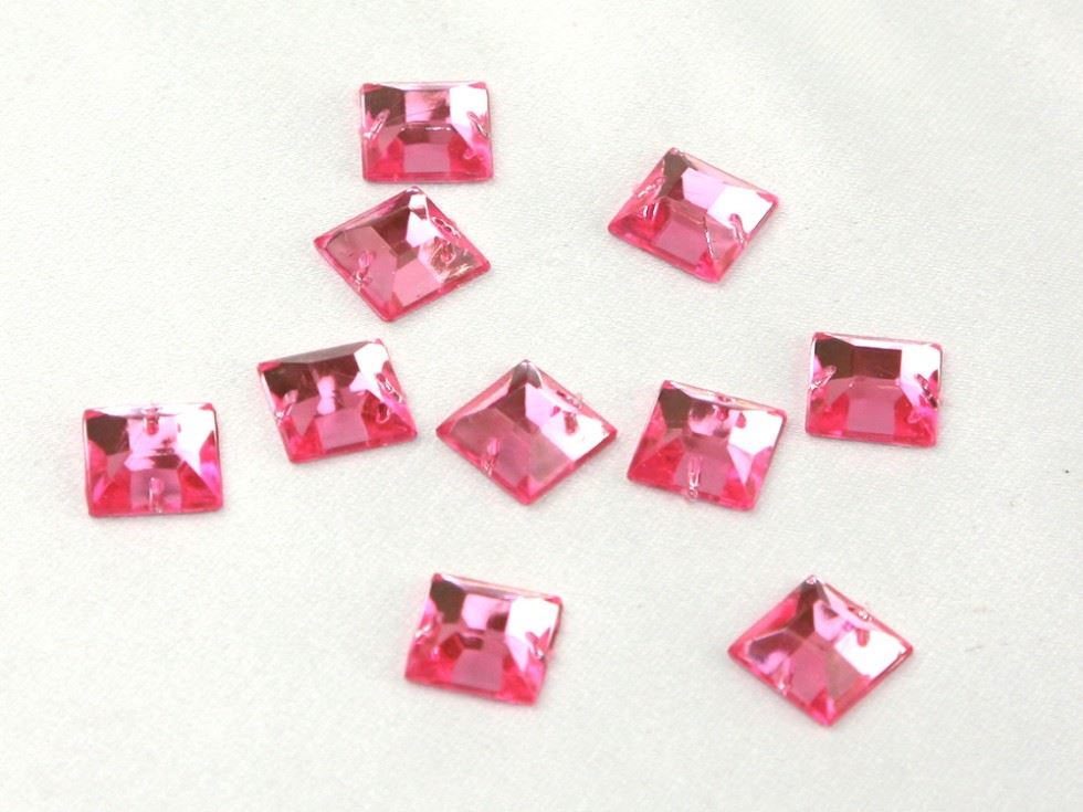 Square Acrylic Jewels Pale Pink
 