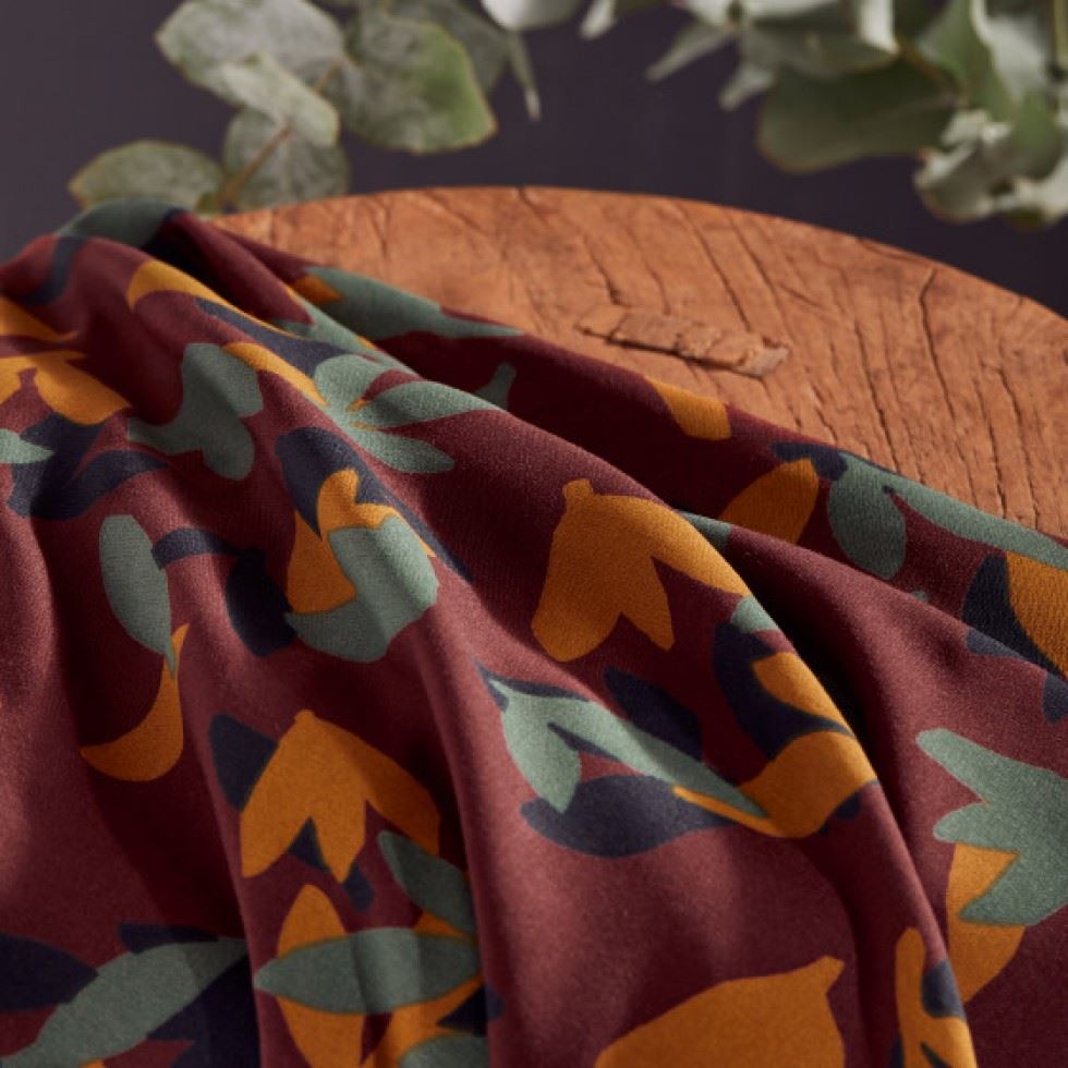 Atelier Brunette Seraphine Viscose Challis Fabric Rust
 
