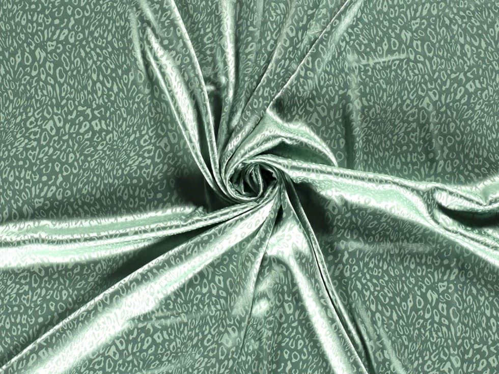 Stretch Woven Jacquard Satin Fabric Mint