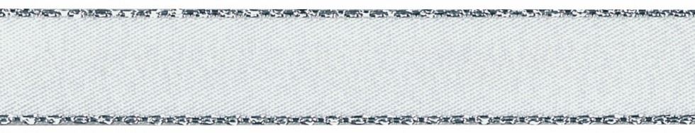 Berisfords Silver Edge Satin Ribbon (Value Roll) 1 White
 