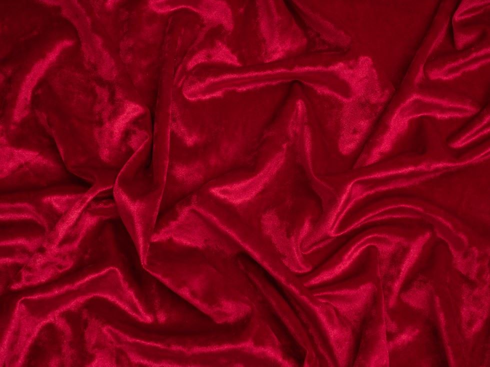 Minerva Core Range Red Deluxe Crush Velvet Stretch Knit Fabric