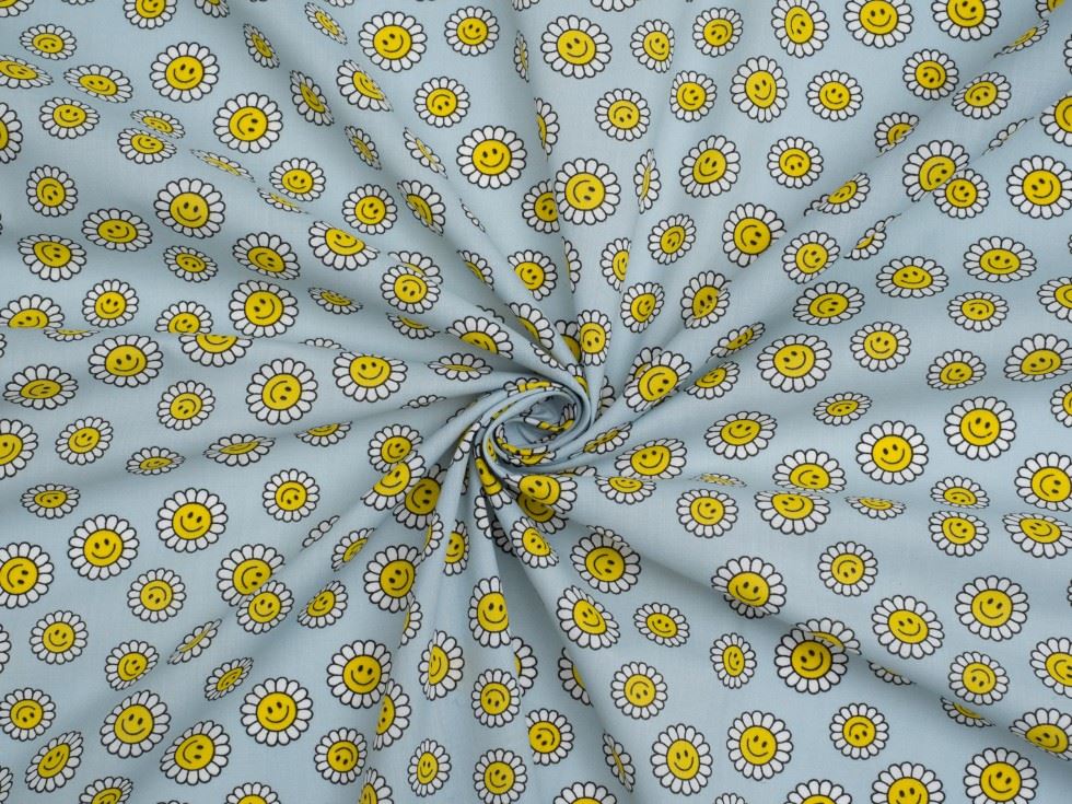 Sky Printed Polycotton Fabric