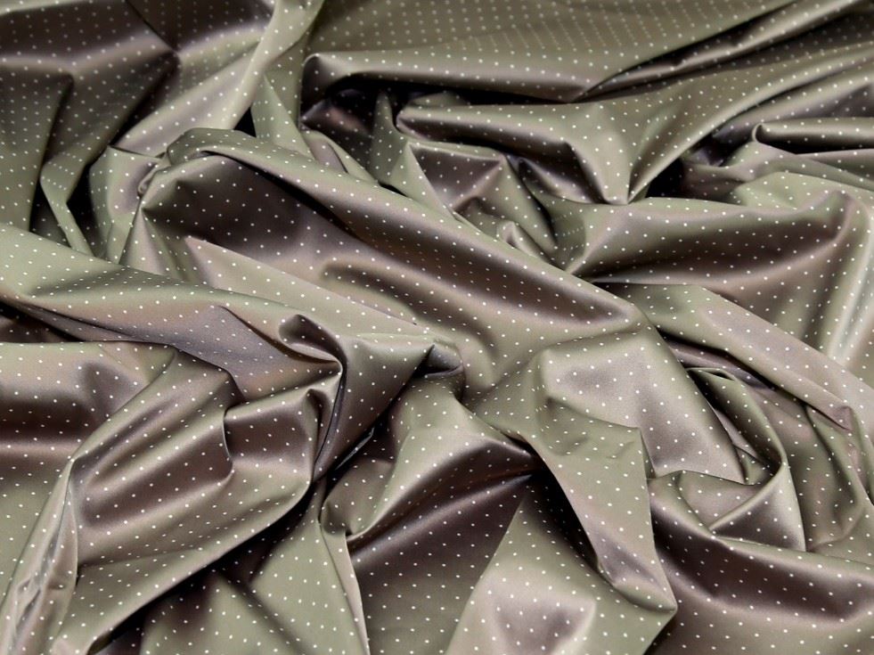 Taupe Deadstock Stretch Woven Satin Fabric
