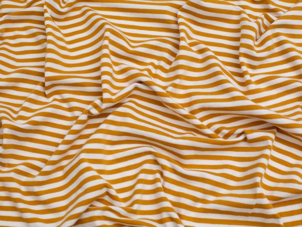Minerva Core Range Ochre Cotton Jersey Stretch Knit Fabric