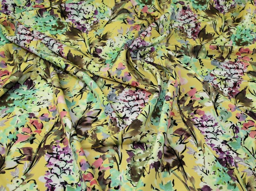 John Kaldor Crepe De Chine Fabric Yellow
 