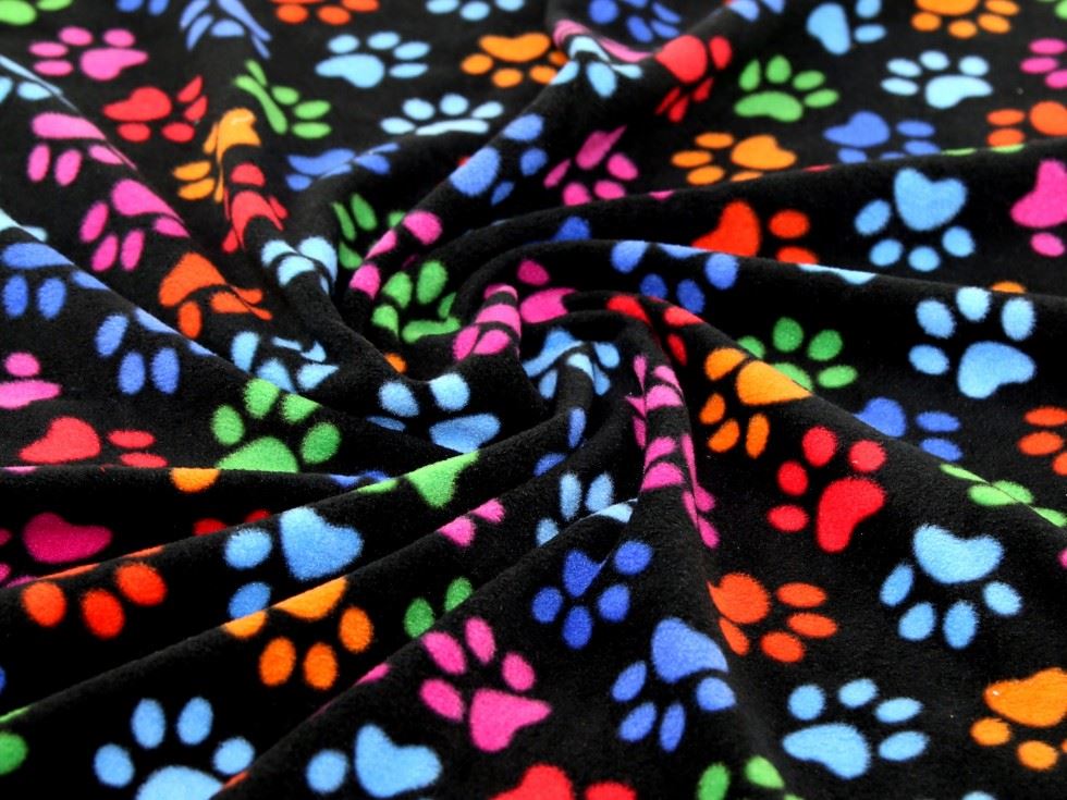 Minerva Printed Polar Fabric Black Fleece Fc6433-Black