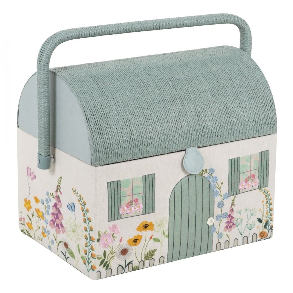 Hobby And Gift Country Cottage Embroidered Sewing Box