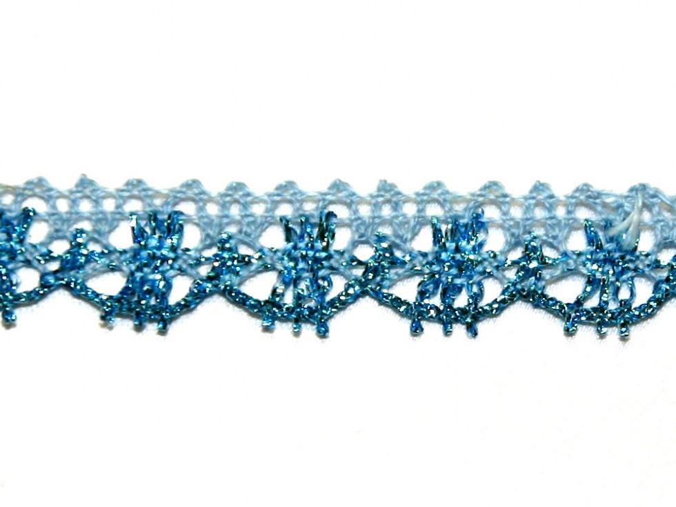 Essential Trimmings Blue Metallic Lace Trim