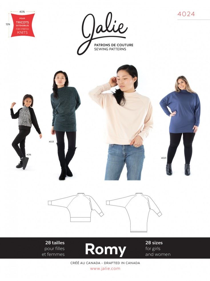 Jalie Sewing Pattern 4024 Romy Sweater & Tunic