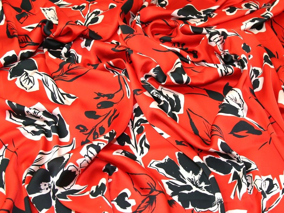 John Kaldor Cassandra Charmeuse Silky Satin Fabric Red
 