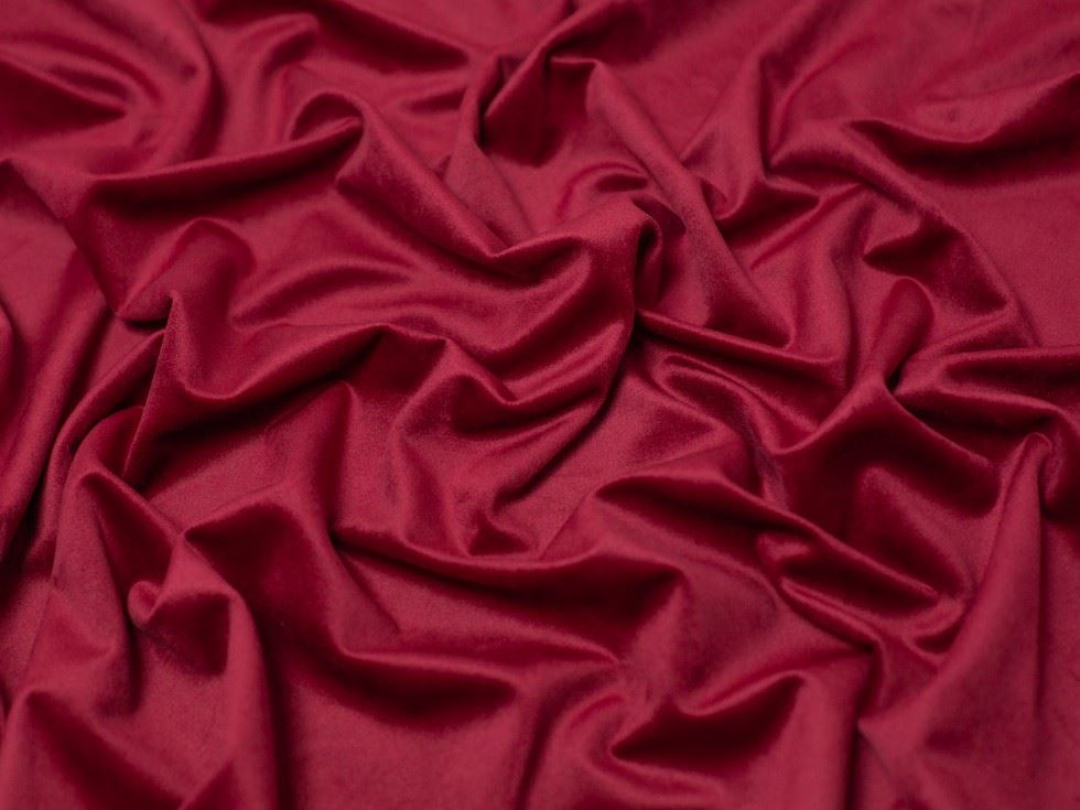 Minerva Core Range Burgundy High Pile Velvet Fabric