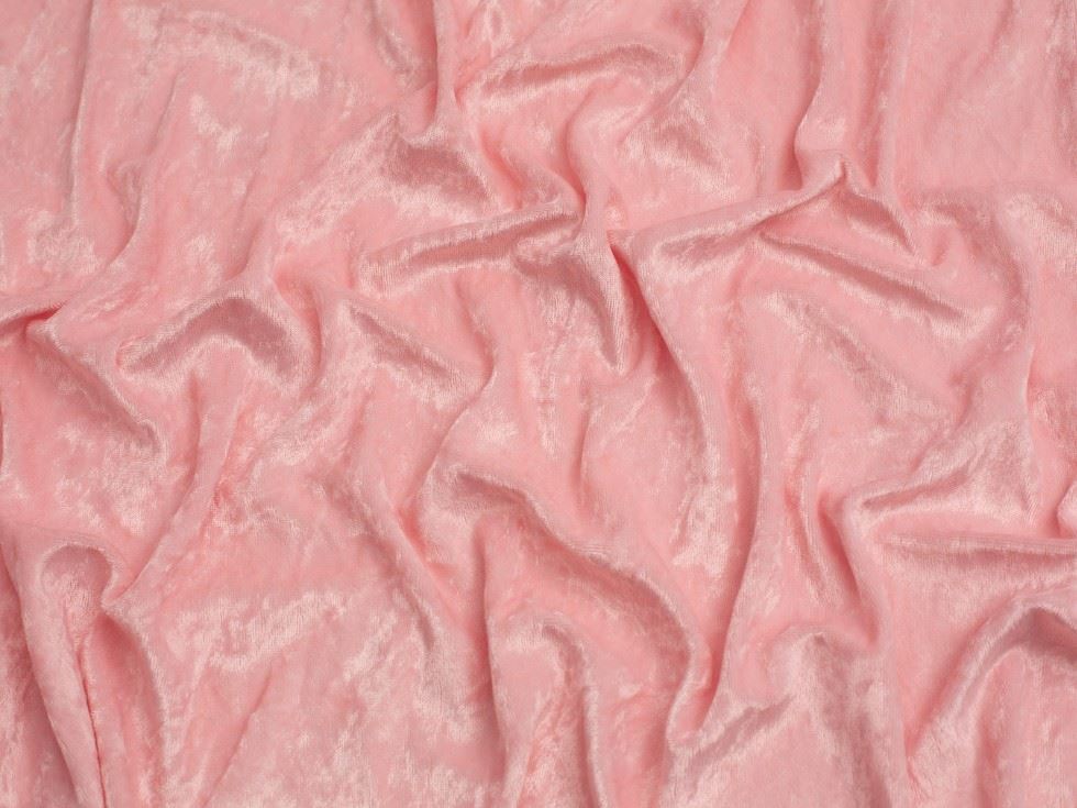 Minerva Core Range Crush Velvet Stretch Knit Fabric Light Pink
 