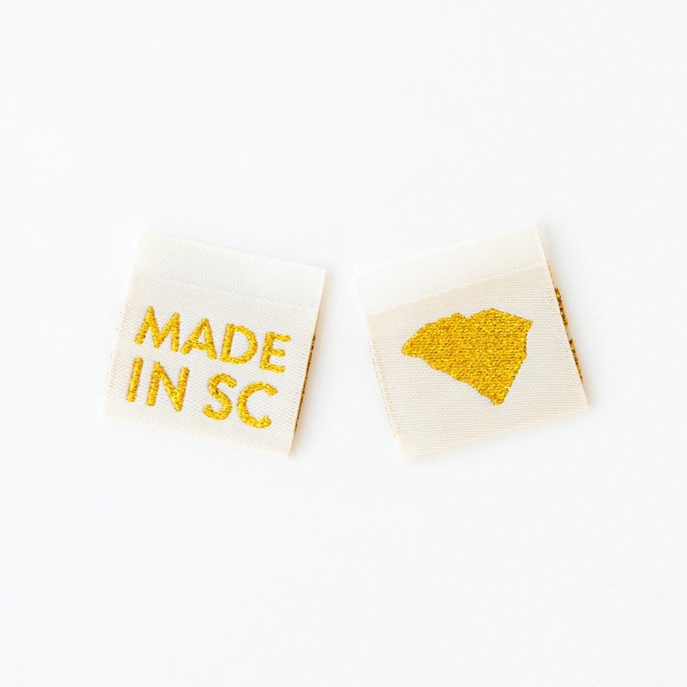 Sarah Hearts Made In My State Gold Woven Labels South Carolina
 