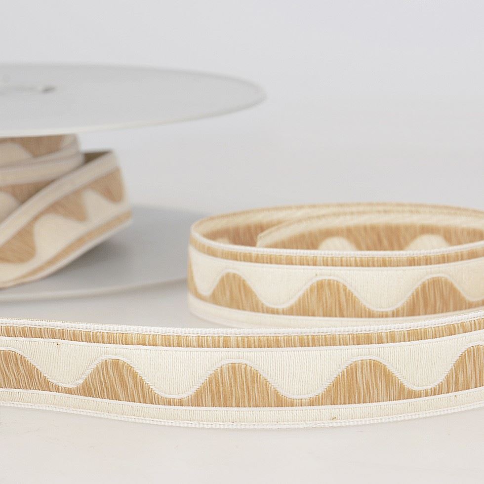 Stephanoise Jacquard Ribbon Beige Ecru