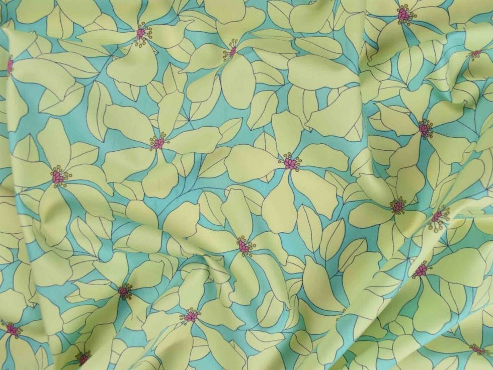 Storrs London Egyptian Cotton Lawn Fabric Aqua
 