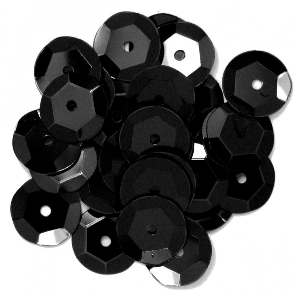 Craft Factory Round Cup Sequins Black
 