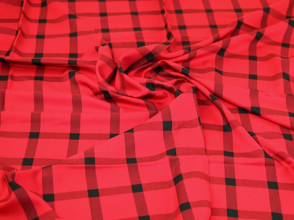 Raspberry Deadstock Viscose Twill Fabric