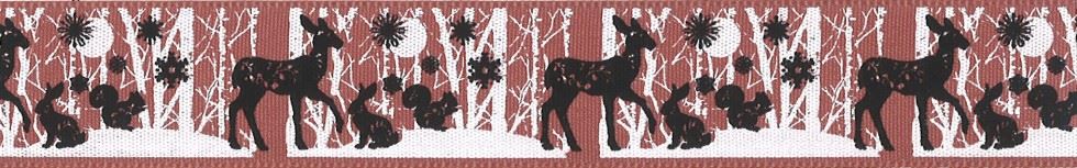 Berisfords Woodland Animals Ribbon Dusky Pink
 