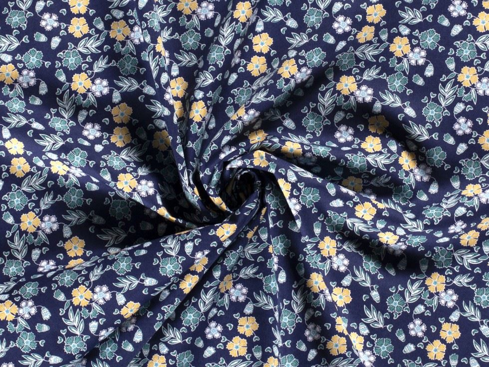 100% Cotton Poplin Fabric Navy
 