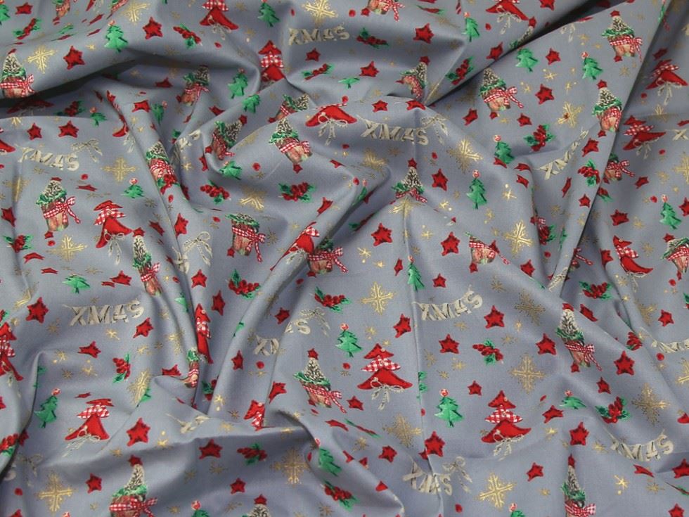Grey Deadstock 100% Cotton Fabric