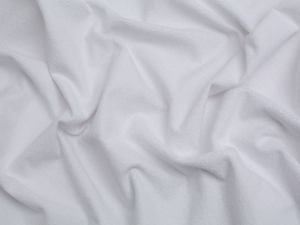 Minerva Core Range White Laminated Terry Towelling Fabric