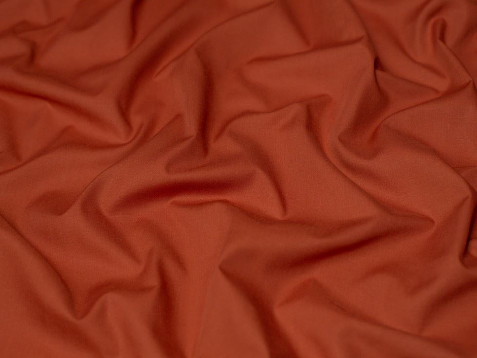 Minerva Core Range Rust Poly Cotton Poplin Fabric