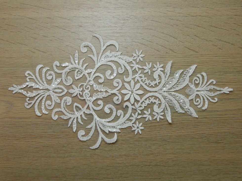 Sequin Lace Appliques Ivory
 