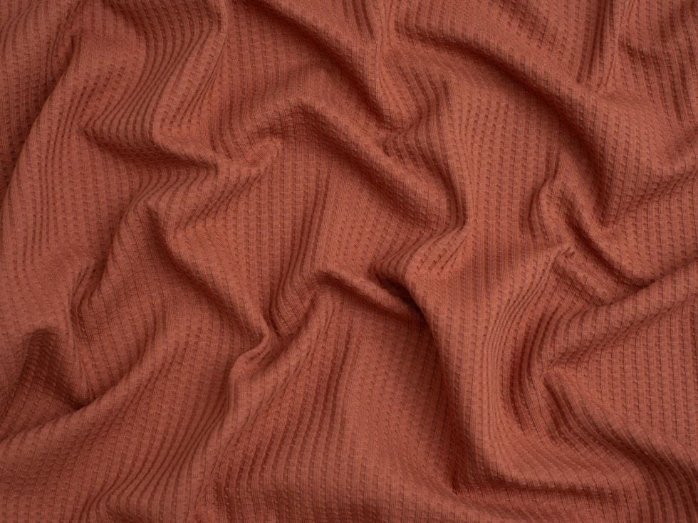 Minerva Core Range Waffle Textured Stretch Knit Fabric Soft Pink