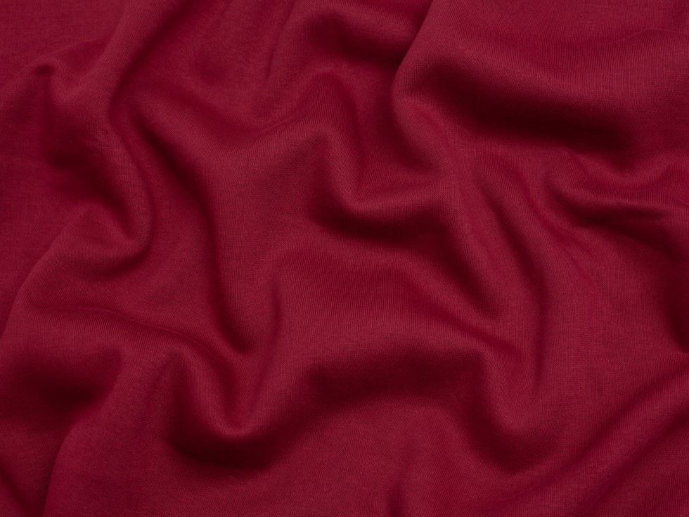 Minerva Core Range Wine Polycotton Fleece Back Sweatshirt Stretch Knit Fabric