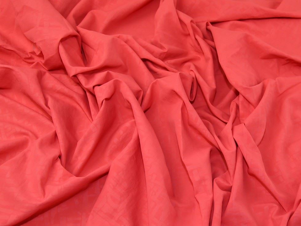 Coral Deadstock Crinkle Shirting Fabric