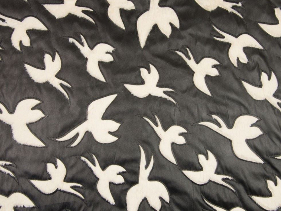 Black & Cream Deadstock Faux Leather Fur Fabric