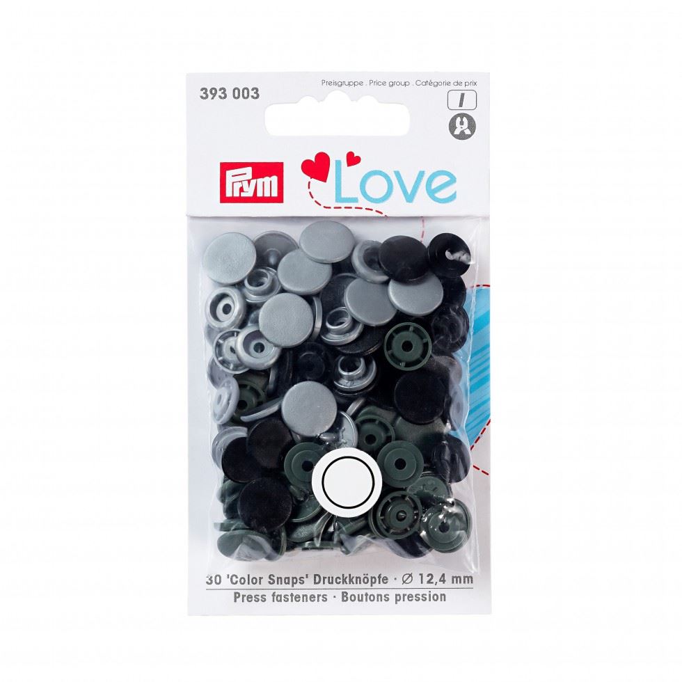 Prym Grey Love Round Snaps Press Fasteners