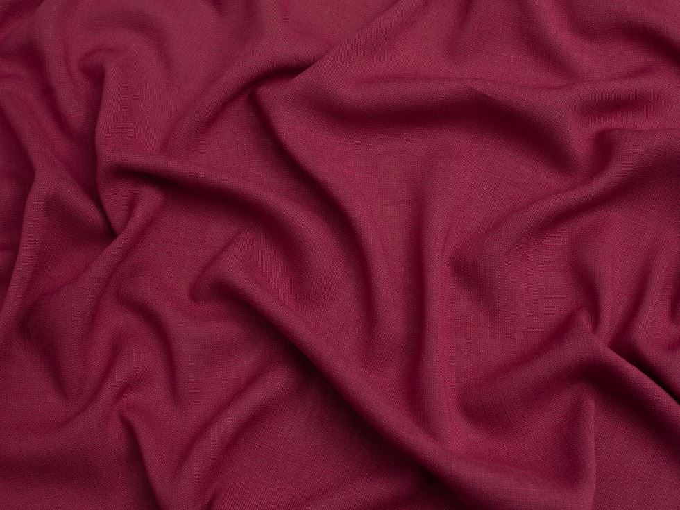 Minerva Core Range Stretch Woven Slub Linen Look Viscose Fabric Dark Rose
 