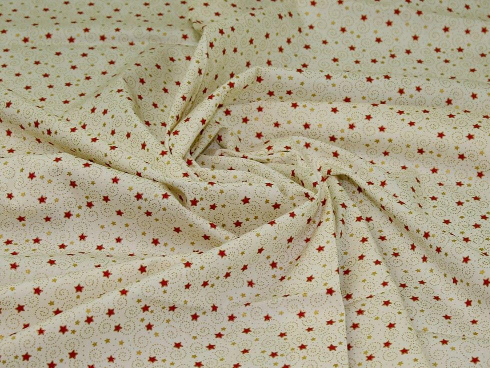 Metallic 100% Cotton Poplin Fabric Cream
 