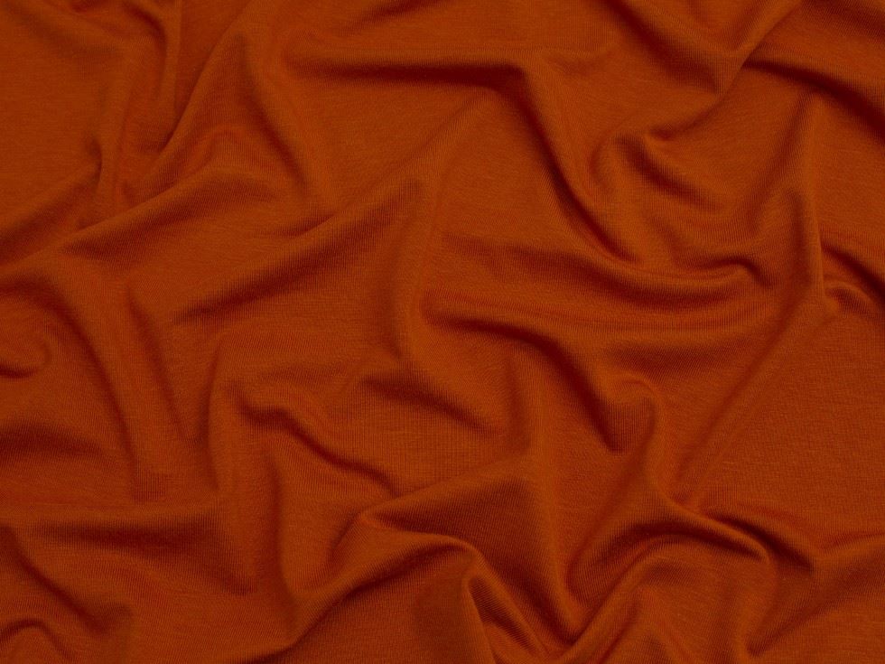 Minerva Core Range Bamboo Cotton Jersey Stretch Knit Fabric Rust
 