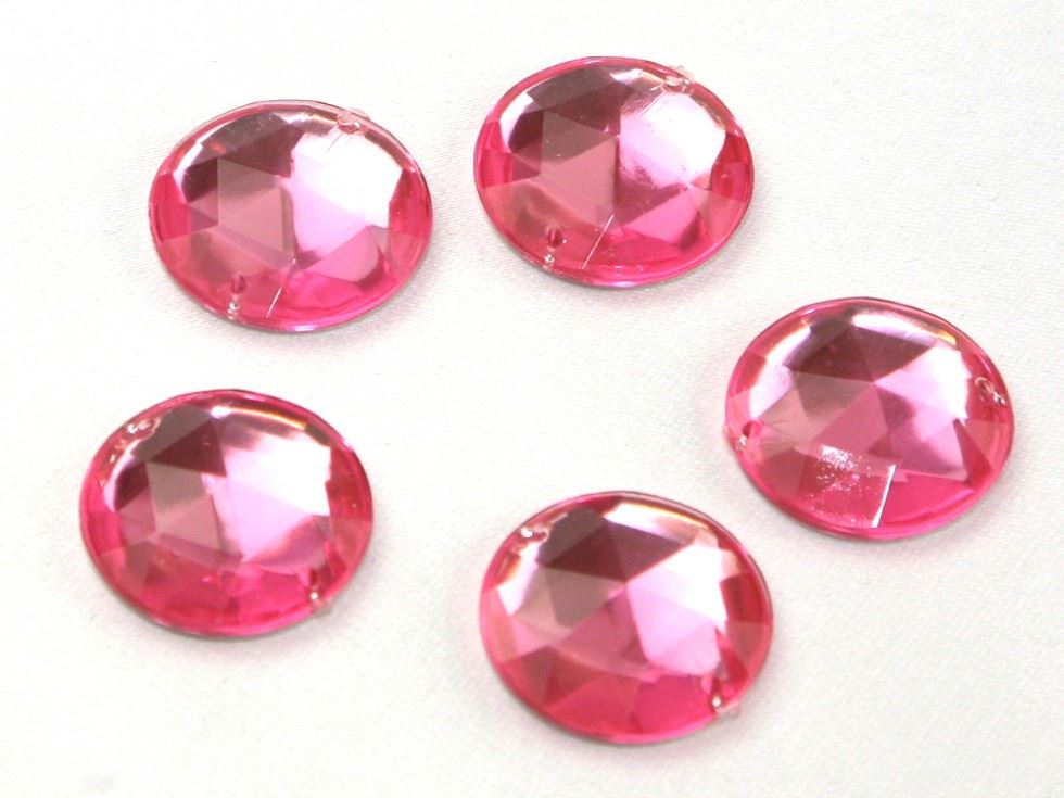 Round Acrylic Jewels Pale Pink
 