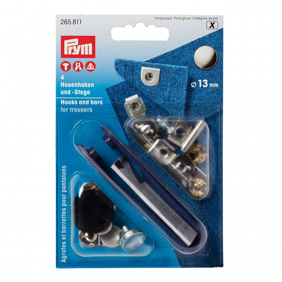 Prym Snap On Hook & Bar Fasteners Silver
 