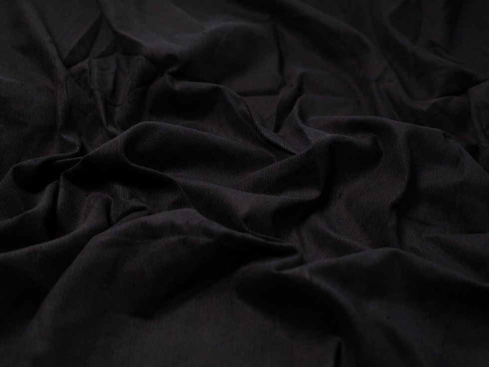 Minerva Core Range Black 21 Wale Cotton Needlecord Fabric