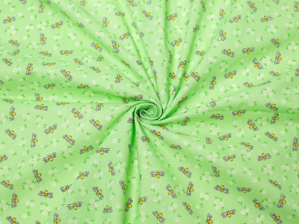 Green Printed Polycotton Fabric