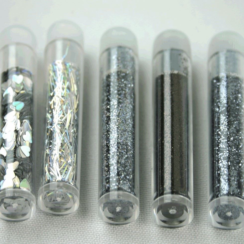 Black Silver Glitter Flitter Craft Set