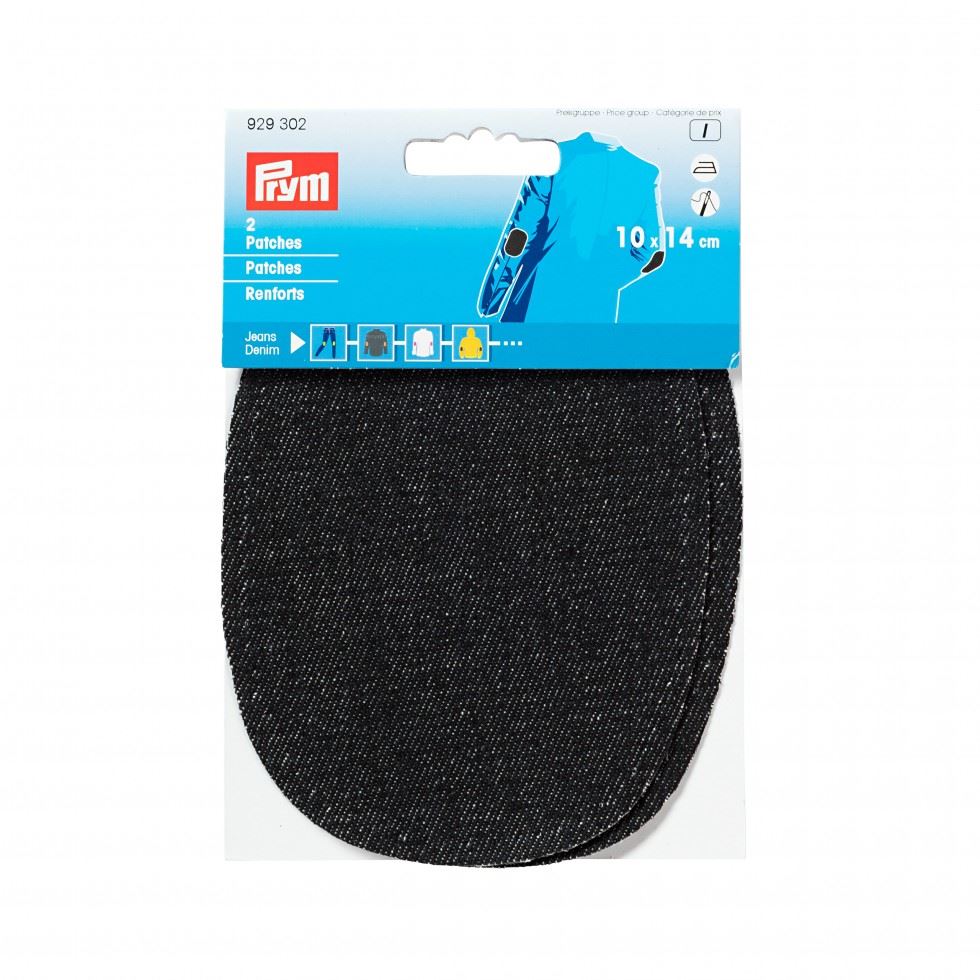 Prym Black & Grey Denim Elbow Patches