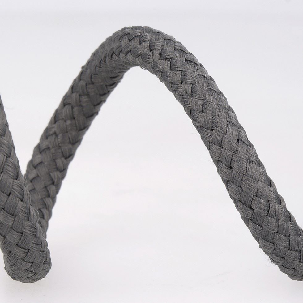Stephanoise Round Braided Cord Dark Grey