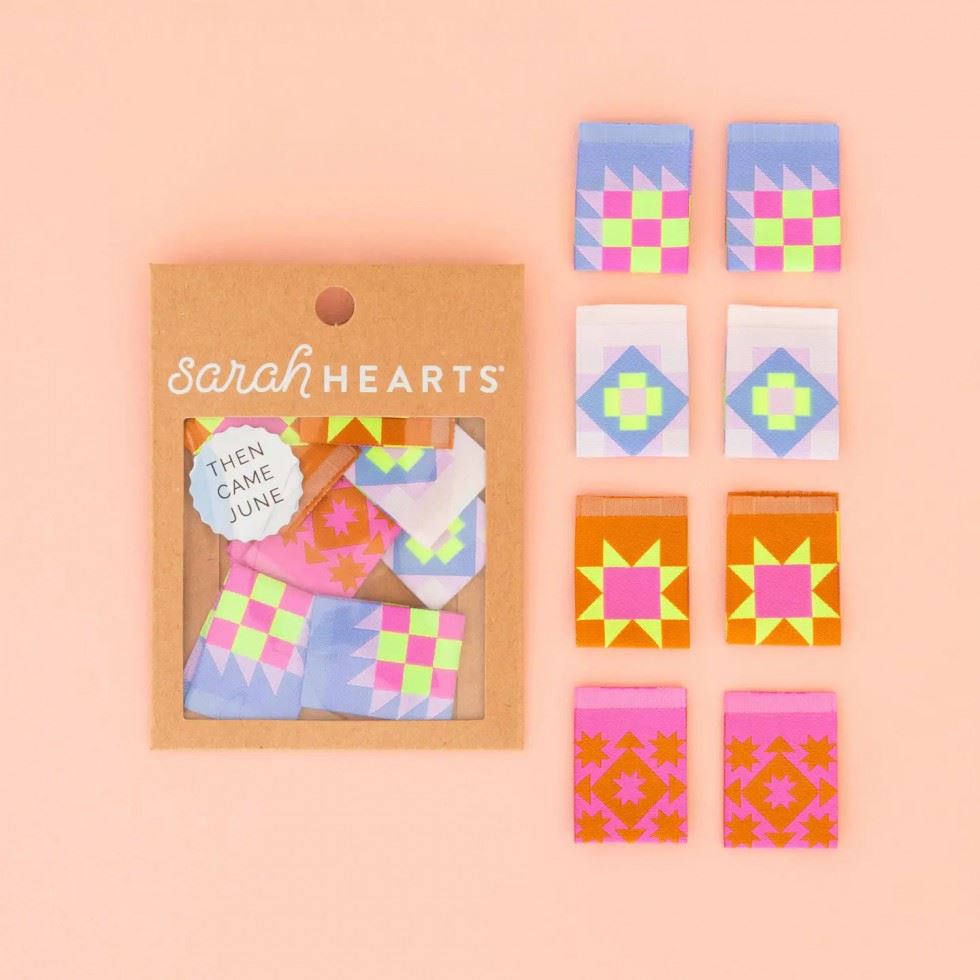 Sarah Hearts Then Came June Quilt Block Multipack Woven Labels
 