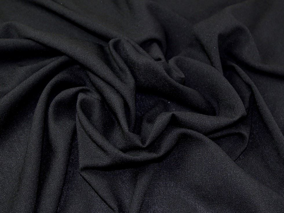 Minerva Core Range Black Coast Linen Look Textured Suiting Fabric