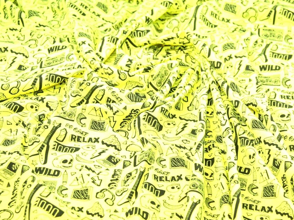 Neon Yellow Deadstock Cotton Jersey Stretch Knit Fabric