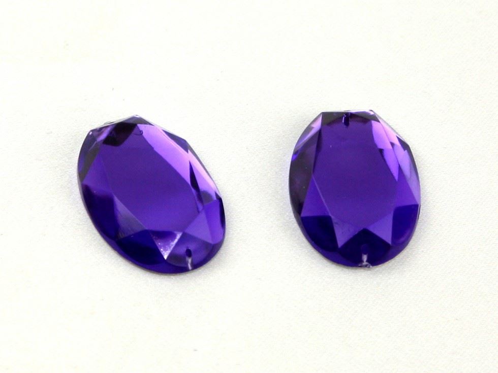 Oval Acrylic Jewels Purple
 