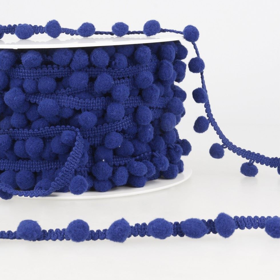 Stephanoise Pom Pom Trim Navy Blue
 