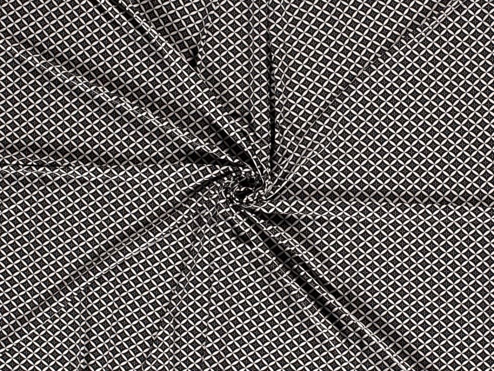 Viscose Jersey Stretch Knit Fabric Black & White
 