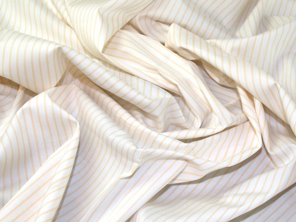 Lady McElroy Cotton Shirting Fabric White & Peach
