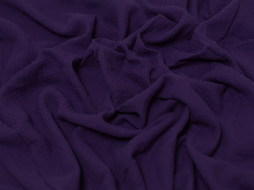 Minerva Core Range Purple Cotton Double Gauze Fabric